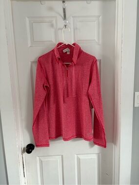 Women's Heathered Raspberry Quarter-Zip Pullover Hoodie